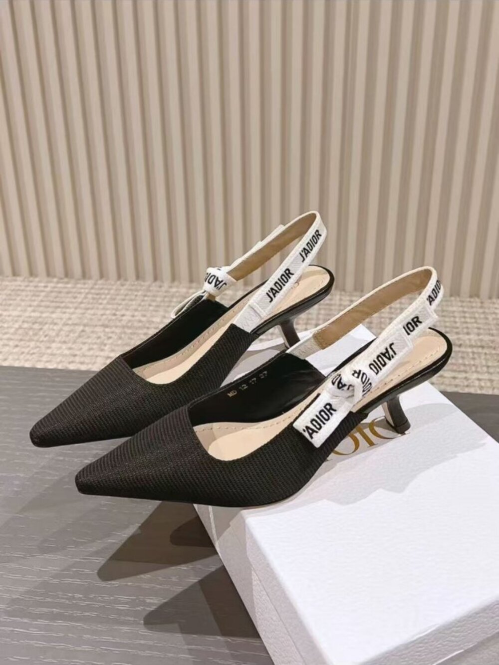 Dior Black J'Adior Slingback Pointed‑Toe Heels